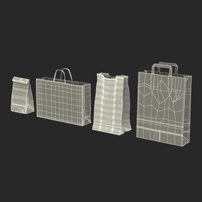 3D Paper Bags Collection 2 model