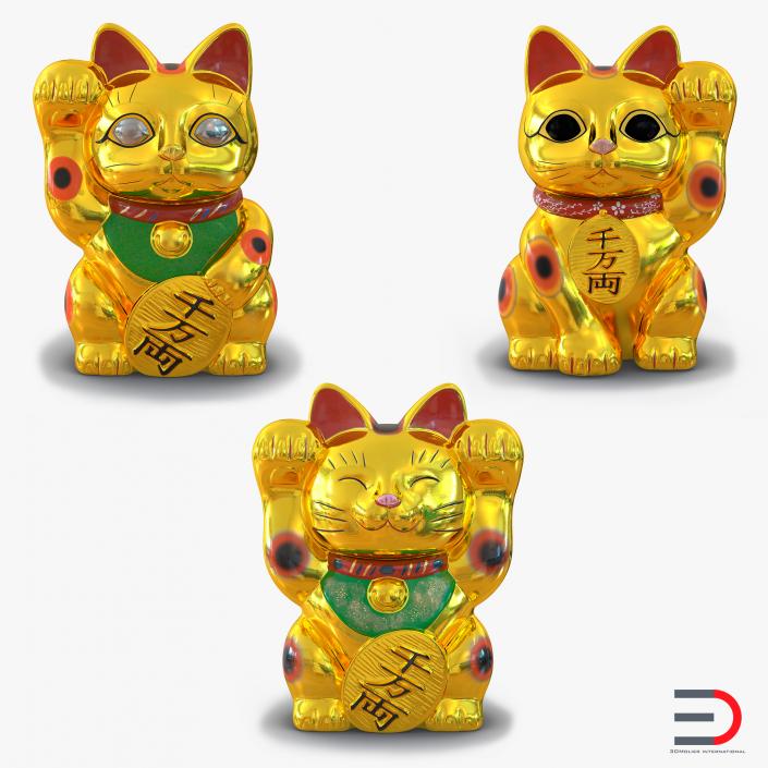 Golden Maneki Neko Collection 3D model