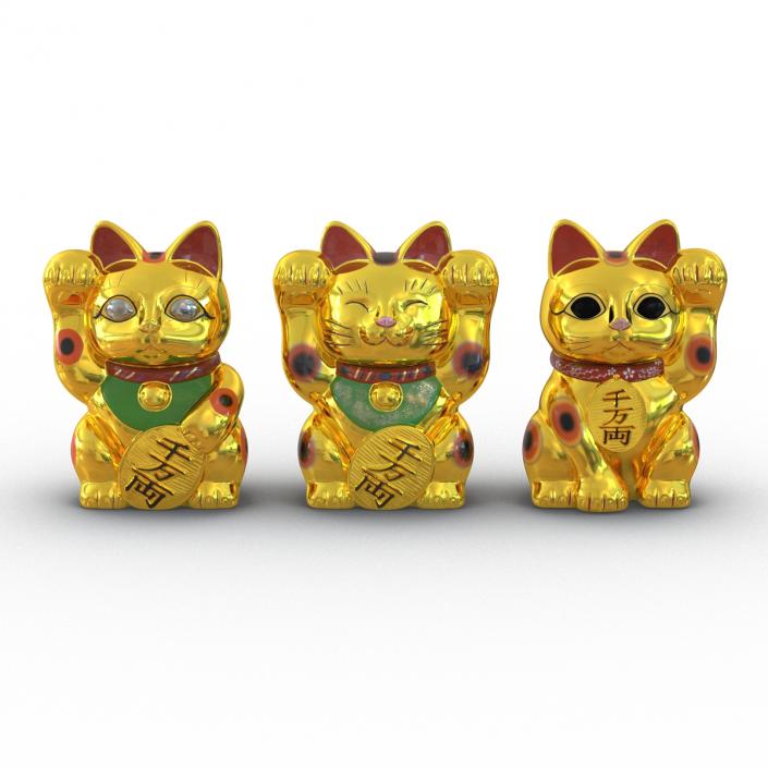 Golden Maneki Neko Collection 3D model