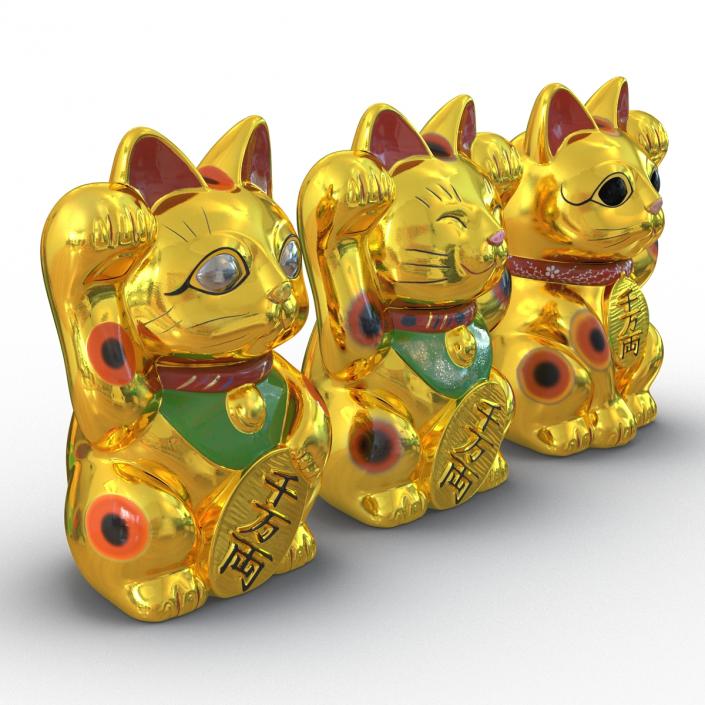 Golden Maneki Neko Collection 3D model