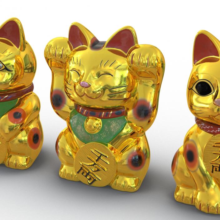 Golden Maneki Neko Collection 3D model