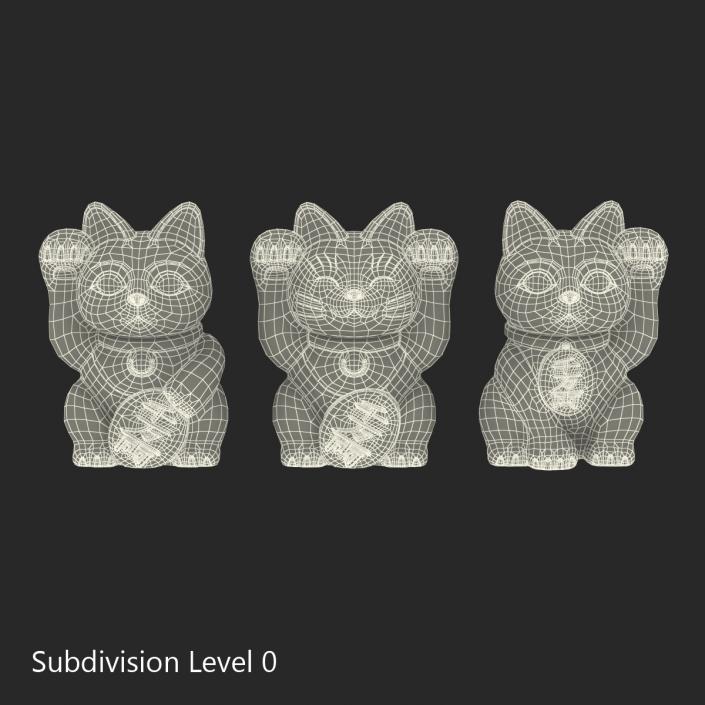 Golden Maneki Neko Collection 3D model