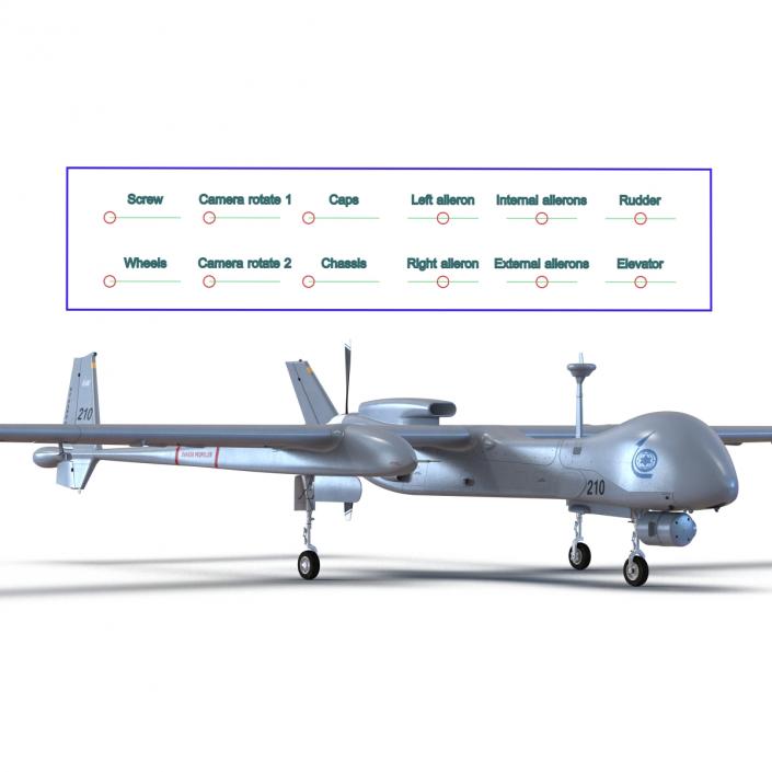 3D model IAI Eitan UAV Rigged