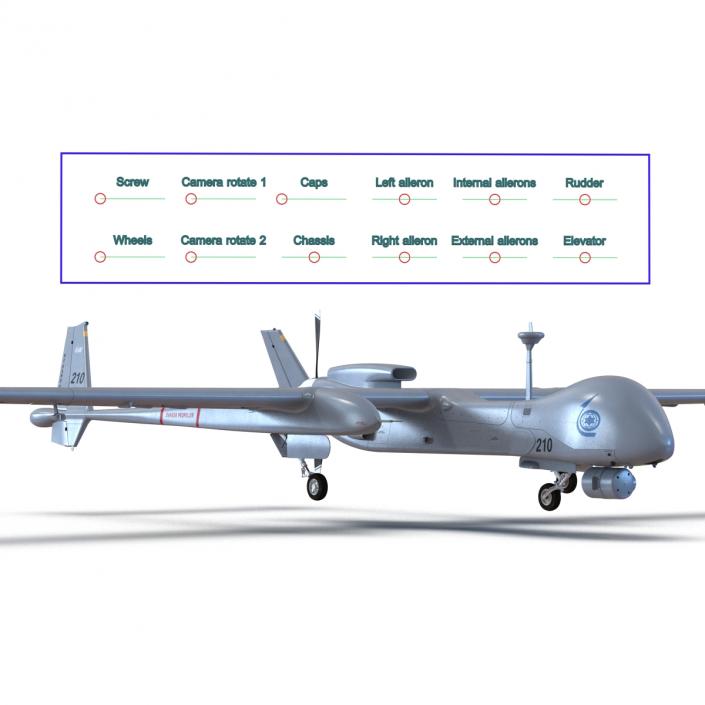 3D model IAI Eitan UAV Rigged