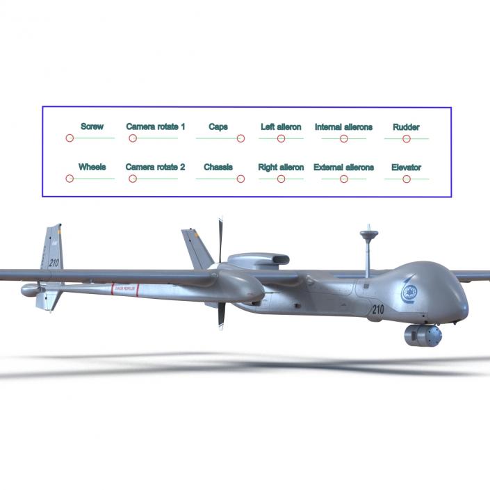 3D model IAI Eitan UAV Rigged