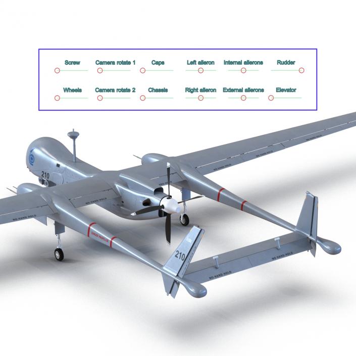 3D model IAI Eitan UAV Rigged