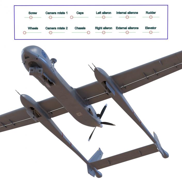 3D model IAI Eitan UAV Rigged