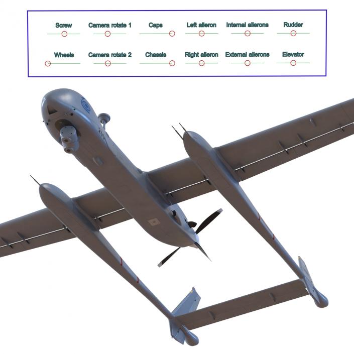 3D model IAI Eitan UAV Rigged