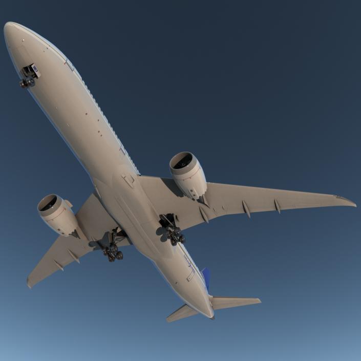 Boeing 787-9 Dreamliner United Rigged 3D