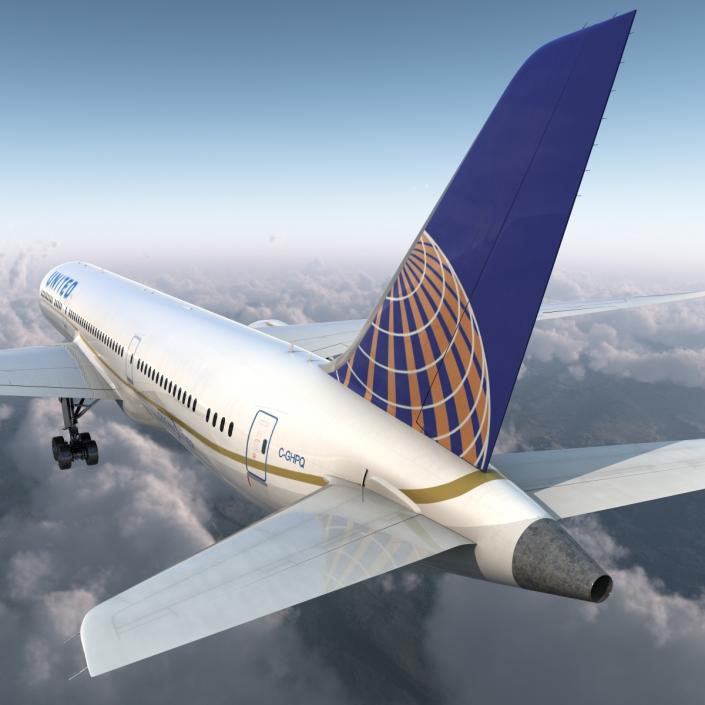 Boeing 787-9 Dreamliner United Rigged 3D