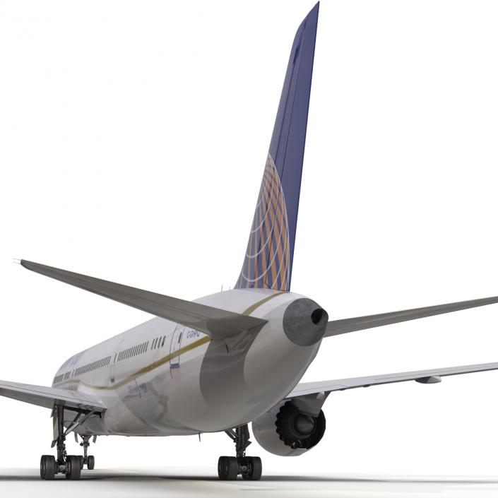 Boeing 787-9 Dreamliner United Rigged 3D