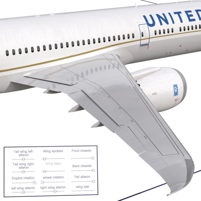 Boeing 787-9 Dreamliner United Rigged 3D