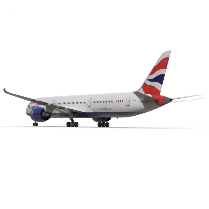 3D Boeing 787-9 Dreamliner British Airways Rigged