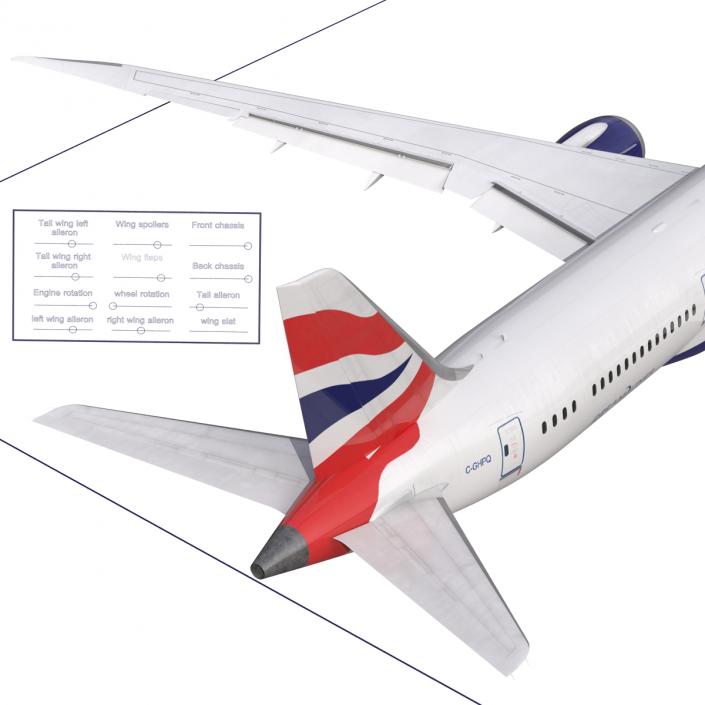 3D Boeing 787-9 Dreamliner British Airways Rigged