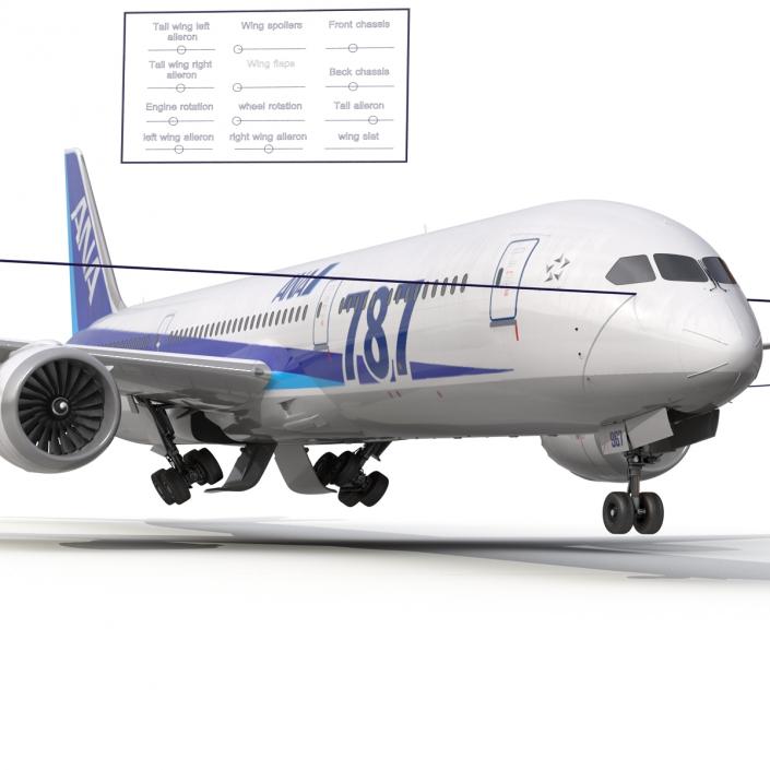 Boeing 787-9 Dreamliner All Nippon Airways Rigged 3D model