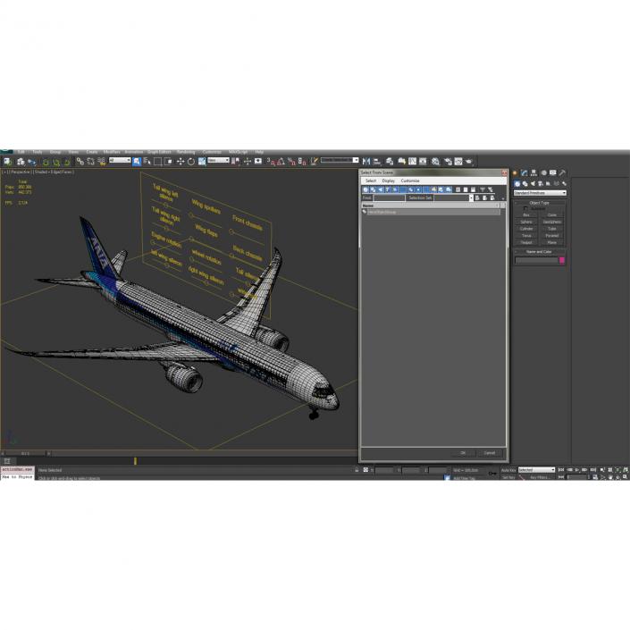 Boeing 787-9 Dreamliner All Nippon Airways Rigged 3D model