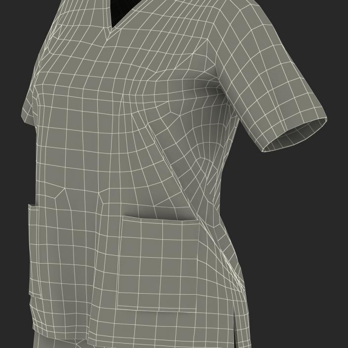 Female Surgeon Dress 17 Stained with Blood 3D