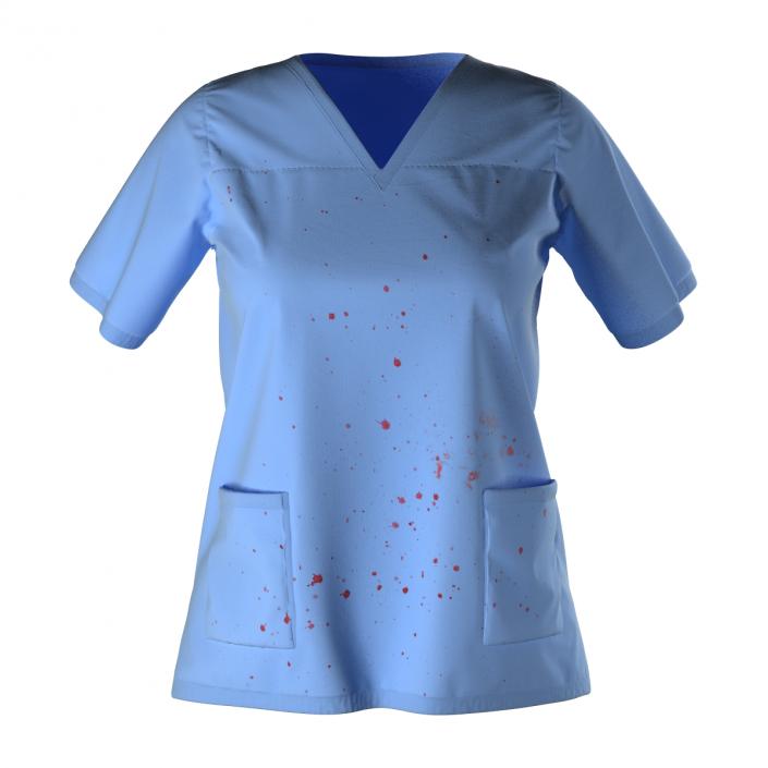 Female Surgeon Dress 18 Stained with Blood 3D