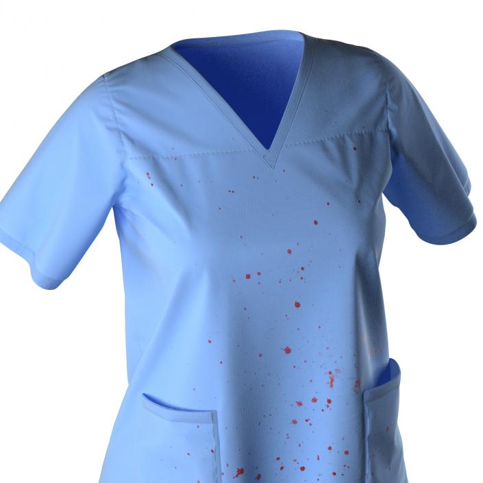 Female Surgeon Dress 18 Stained with Blood 3D