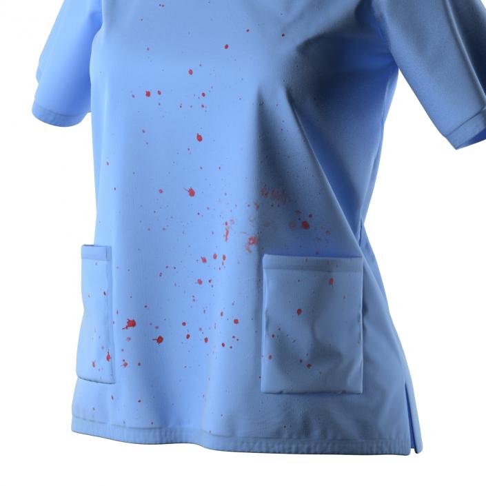 Female Surgeon Dress 18 Stained with Blood 3D