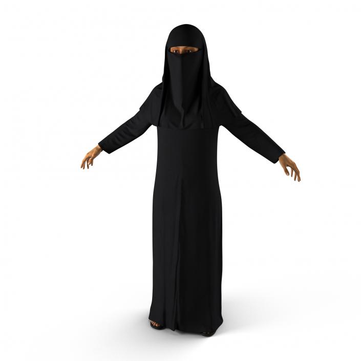 3D Arabian Woman in Black Abaya model