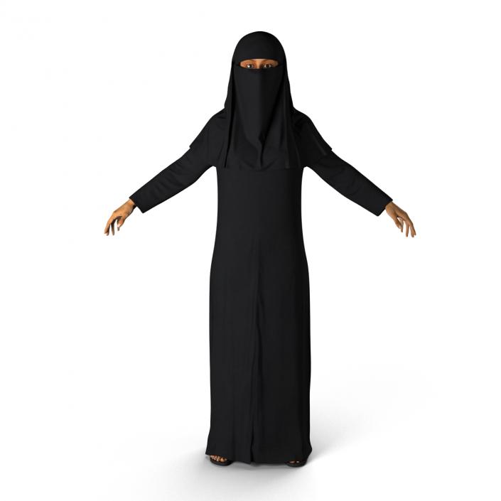 3D Arabian Woman in Black Abaya model