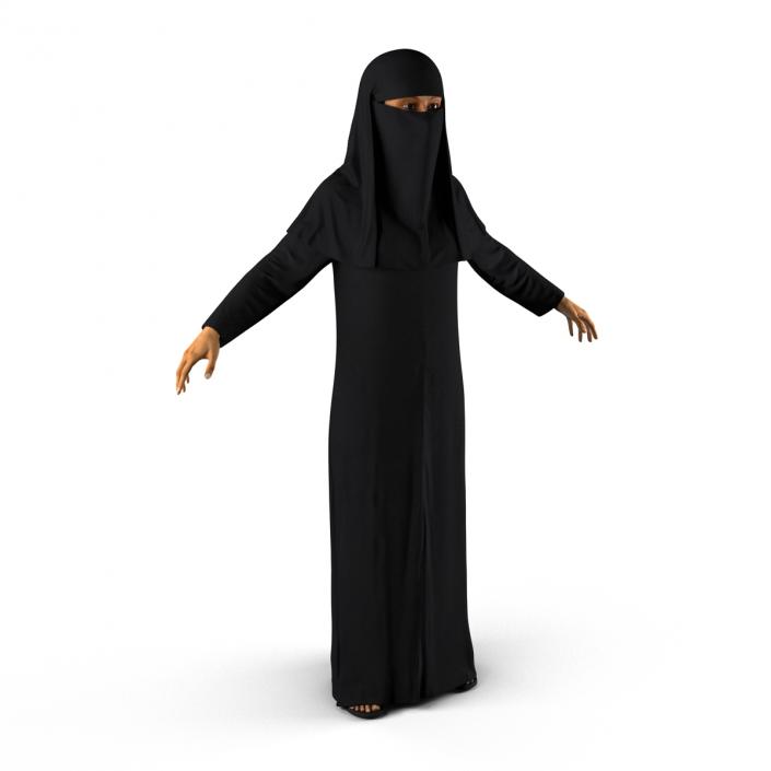 3D Arabian Woman in Black Abaya model