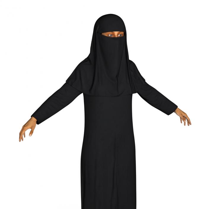 3D Arabian Woman in Black Abaya model