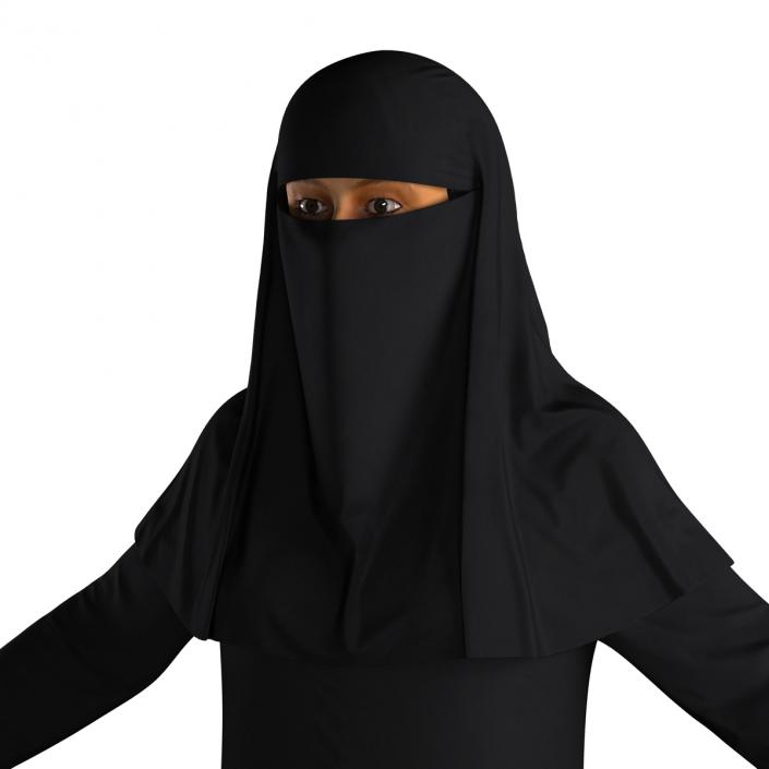 3D Arabian Woman in Black Abaya model