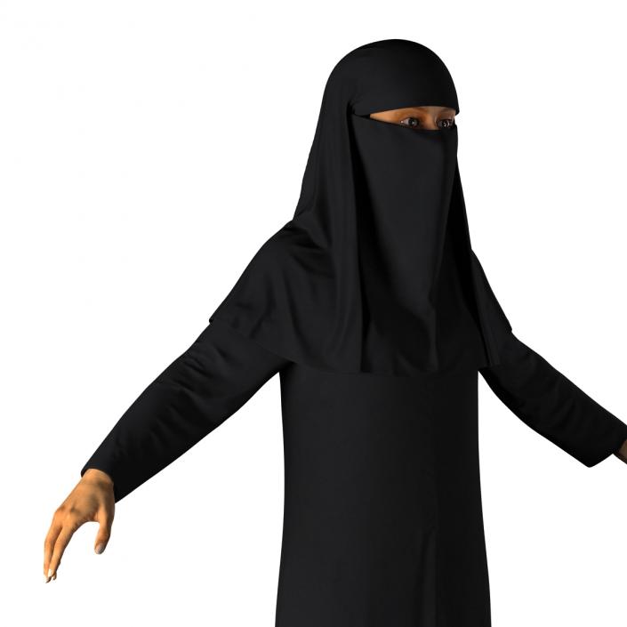 3D Arabian Woman in Black Abaya model