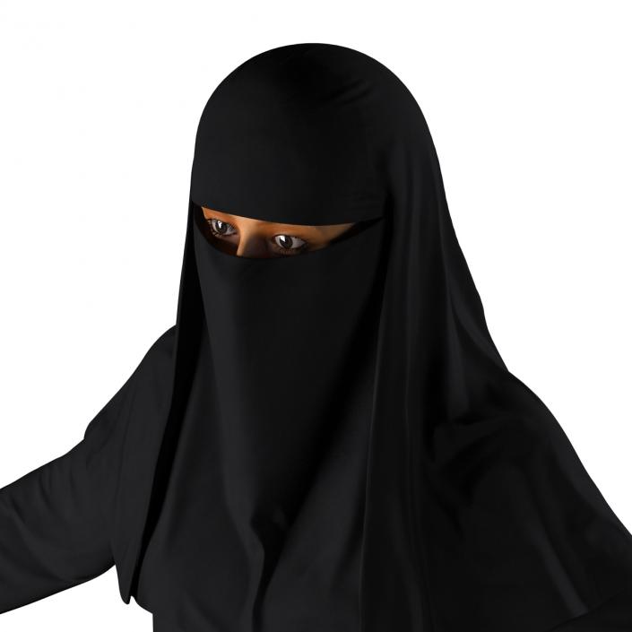 3D Arabian Woman in Black Abaya model