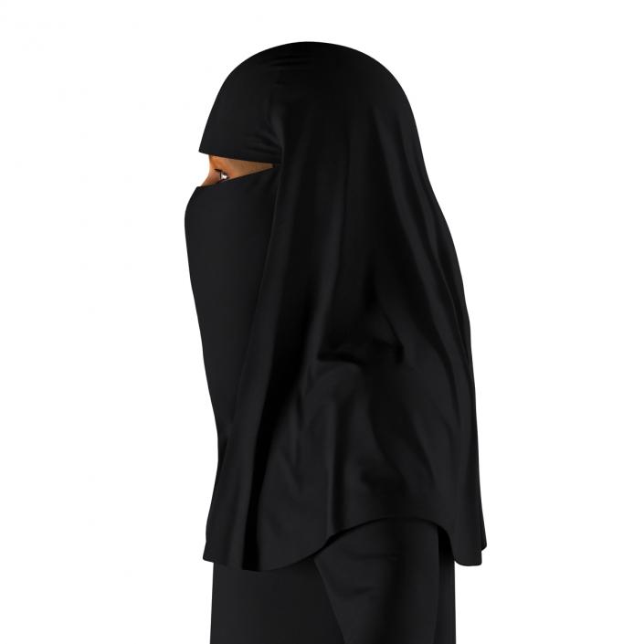 3D Arabian Woman in Black Abaya model