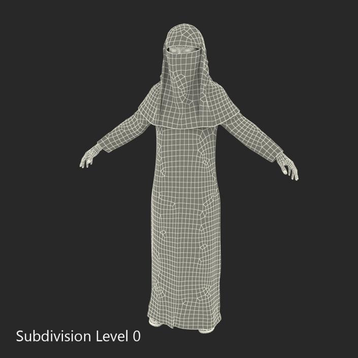 3D Arabian Woman in Black Abaya model