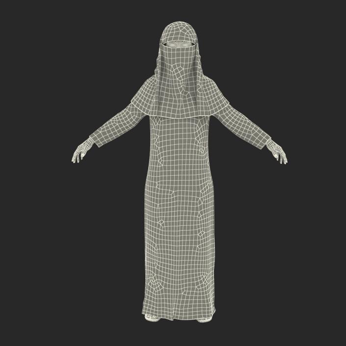 3D Arabian Woman in Black Abaya model