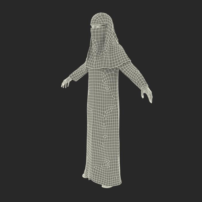 3D Arabian Woman in Black Abaya model