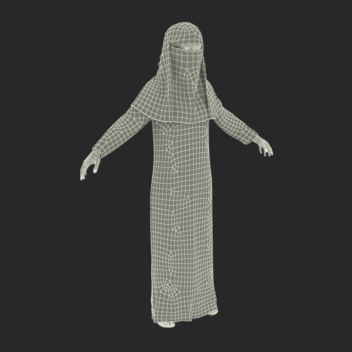 3D Arabian Woman in Black Abaya model