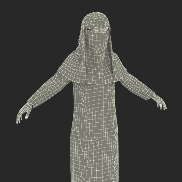 3D Arabian Woman in Black Abaya model