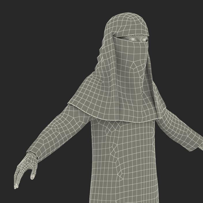 3D Arabian Woman in Black Abaya model