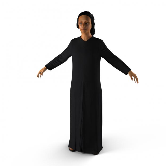 3D model Arabian Woman in Black Abaya 2