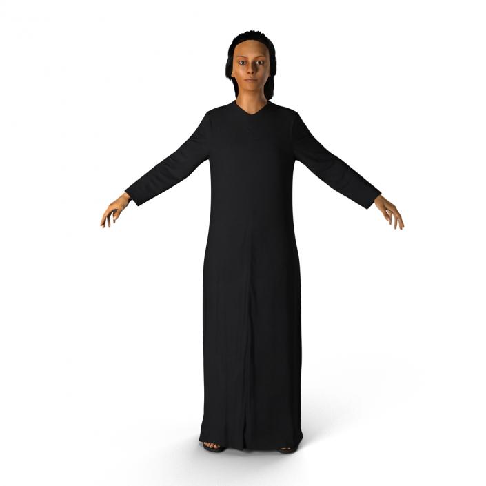 3D model Arabian Woman in Black Abaya 2