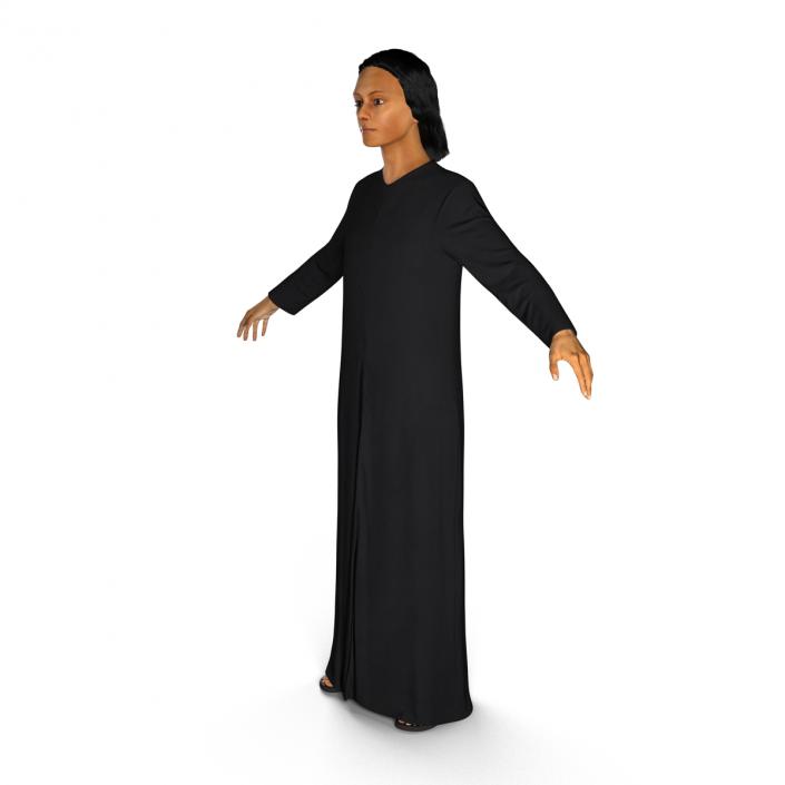 3D model Arabian Woman in Black Abaya 2