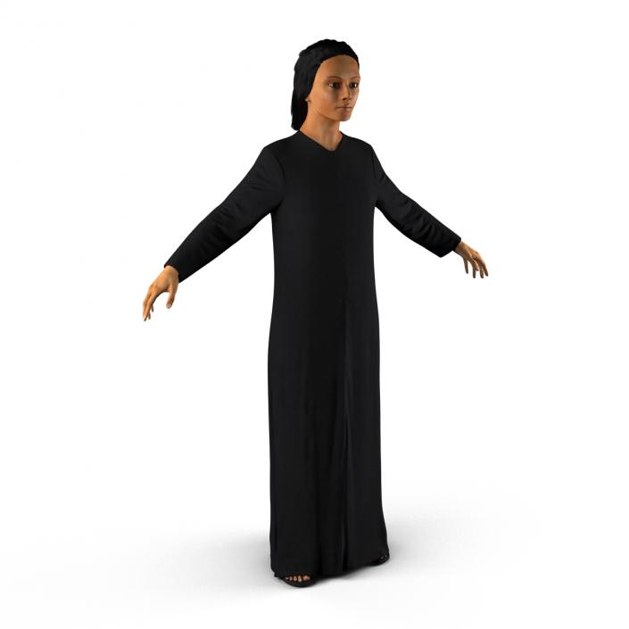 3D model Arabian Woman in Black Abaya 2