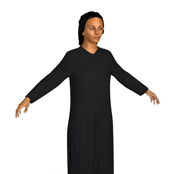 3D model Arabian Woman in Black Abaya 2