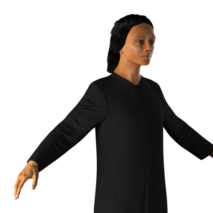 3D model Arabian Woman in Black Abaya 2