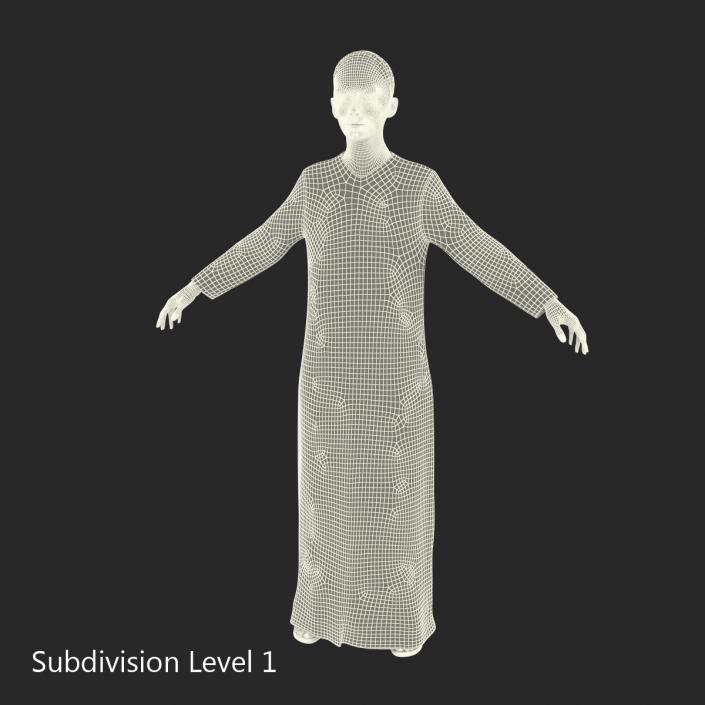 3D model Arabian Woman in Black Abaya 2