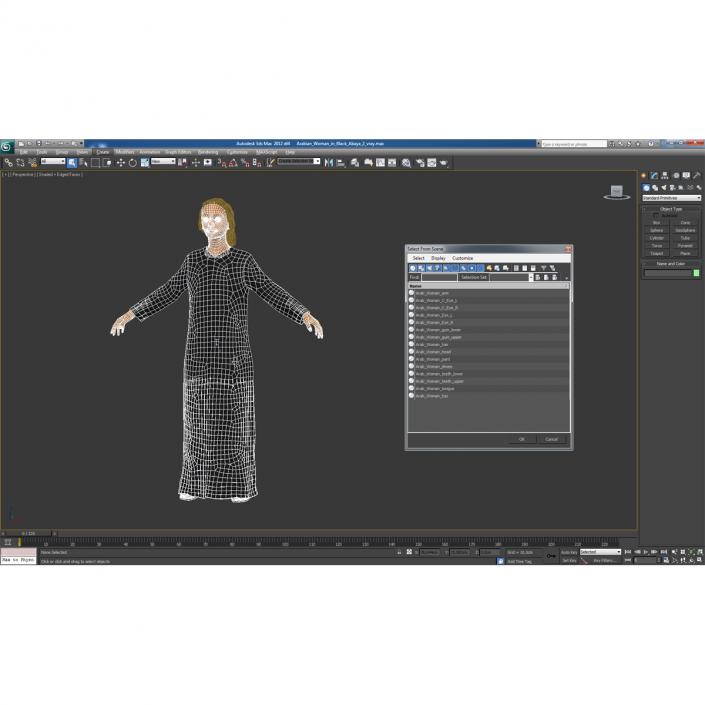 3D model Arabian Woman in Black Abaya 2