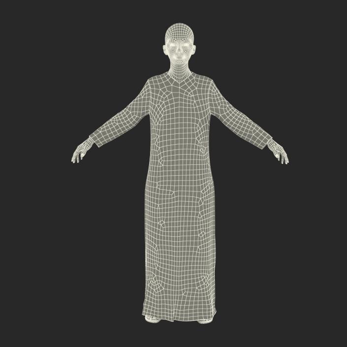 3D model Arabian Woman in Black Abaya 2