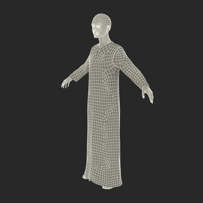 3D model Arabian Woman in Black Abaya 2