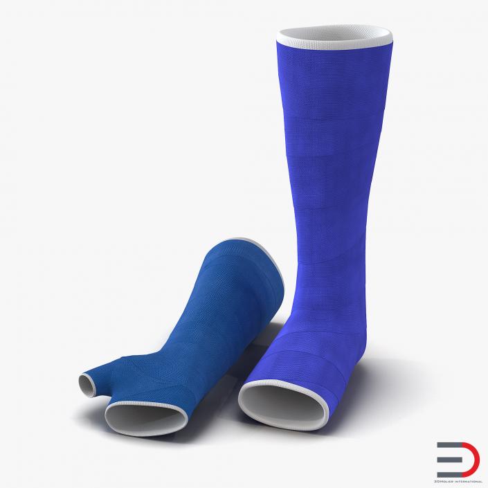 3D Blue Fiberglass Cast Arm and Leg Blue Set