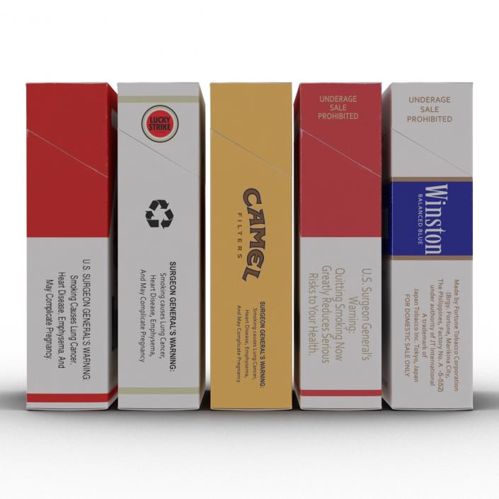 Closed Cigarettes Packs Collection 3D model